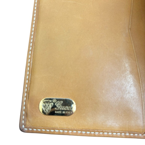 Gucci GG Monogram Snap Kiss Lock Wallet Tan Leather Trim Made in Italy Vintage - Picture 6 of 15